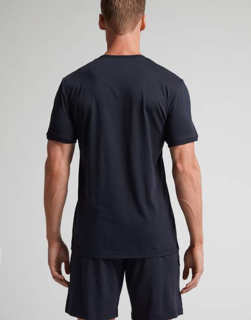 Intimissimi Short superior cotton pyjamas in midnight blue, 2 of 4