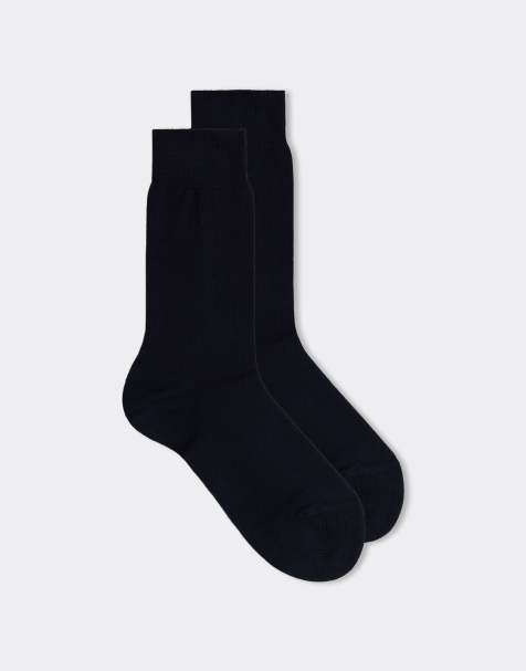 Intimissimi Short warm cotton socks in blue polka dots - view 1