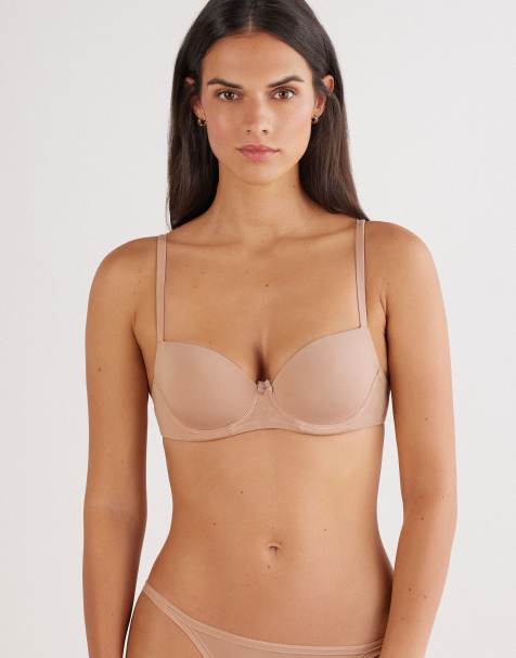 Intimissimi Sofia ultralight cotton balconette bra in honey soft beige - view 1