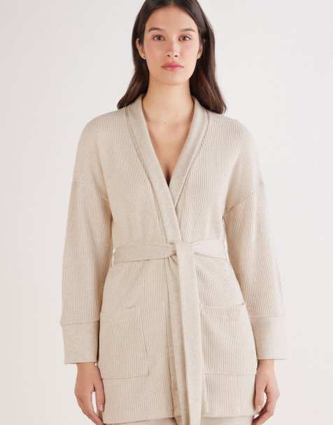 Intimissimi Soft tricot oversized cardigan in warm beige melange - view 1