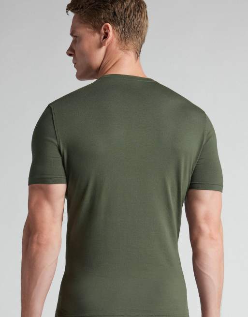Intimissimi Stretch superior cotton t-shirt in green, 2 of 4
