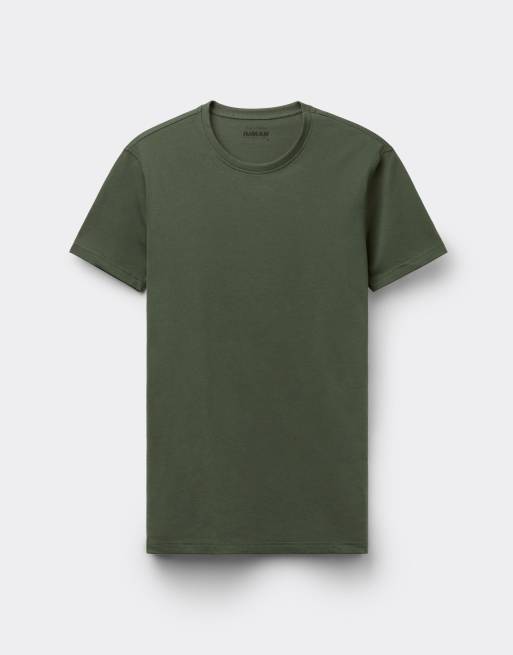 Intimissimi Stretch superior cotton t-shirt in green, 3 of 4