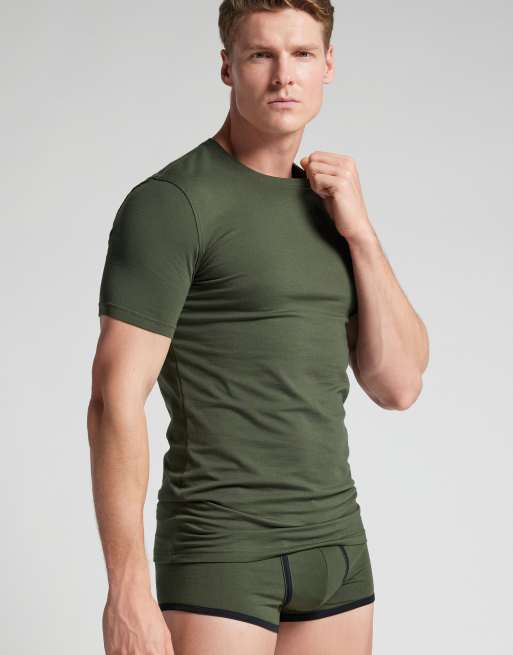 Intimissimi Stretch superior cotton t-shirt in green, 4 of 4