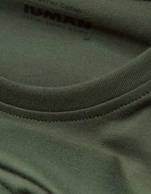 Intimissimi Stretch superior cotton t-shirt in green, 5 of 5
