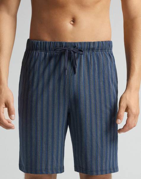 Intimissimi Striped cotton shorts in blue stripe - view 1