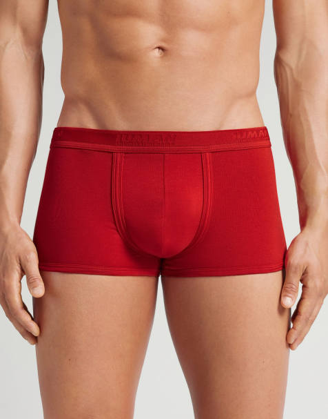 Intimissimi Superior cotton boxers with logo in intense red - view 1