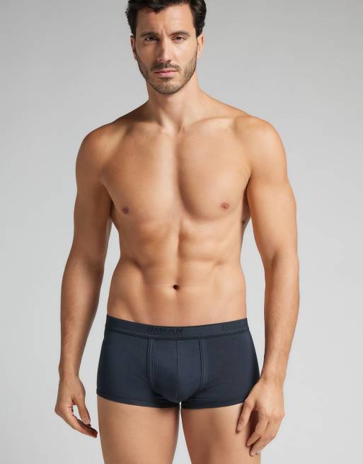 Intimissimi Superior cotton boxers with logo in midnight blue