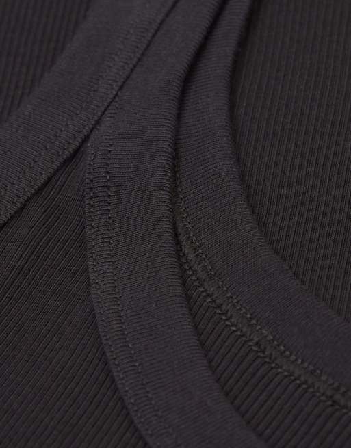 Intimissimi Superior cotton racer back vest top in black, 6 of 6