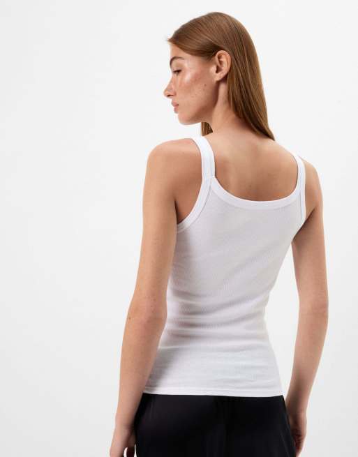 Intimissimi Superior cotton racer back vest top in white, 2 of 6
