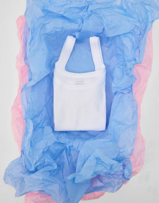 Intimissimi Superior cotton racer back vest top in white, 4 of 6