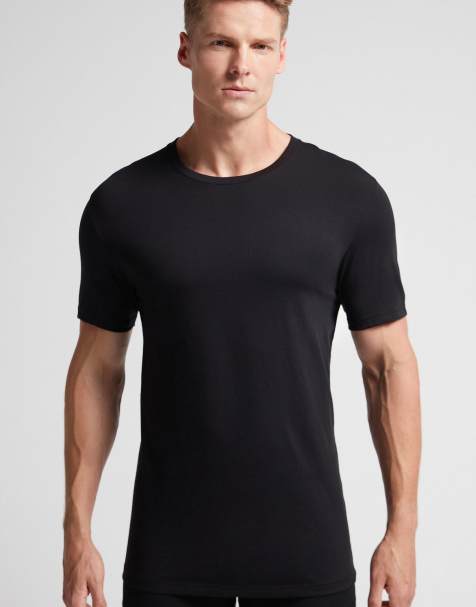 Intimissimi Superior cotton t-shirt in black - view 1