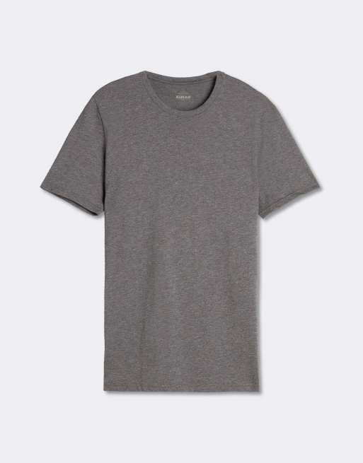 Intimissimi Superior cotton t-shirt in charcoal grey melange, 3 of 5