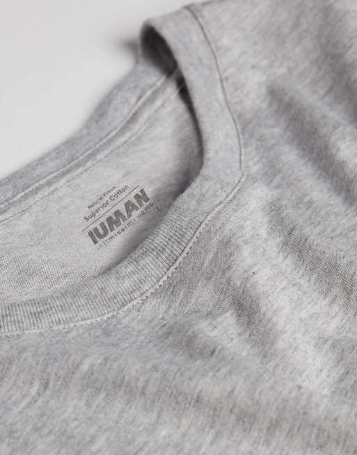 Intimissimi Superior cotton t-shirt in light grey melange, 5 of 5