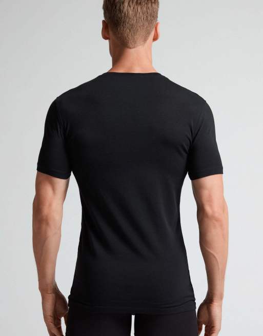Intimissimi Superior stretch cotton t-shirt in black, 2 of 5