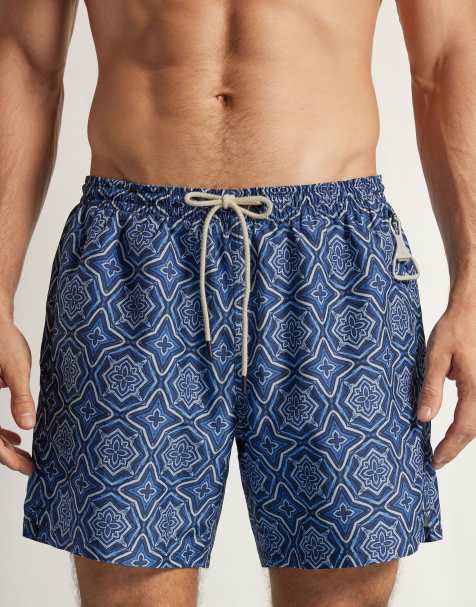 Intimissimi Swim trunks with blue mosaic print in blue - view 1