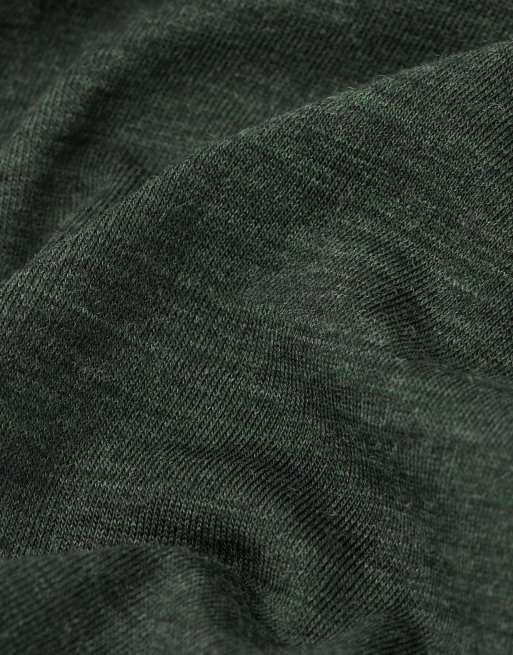 Intimissimi T-shirt in stretch merino wool in dark green melange, 5 of 5