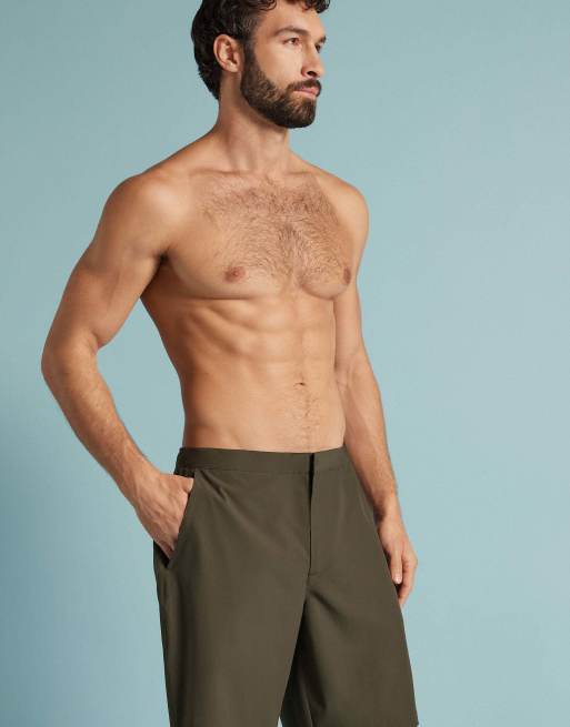 Intimissimi Technical swim trunks in olive green, 4 of 6