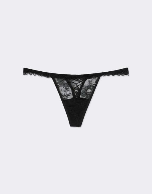 Intimissimi Tempting treat thong with side straps in black, 5 of 5
