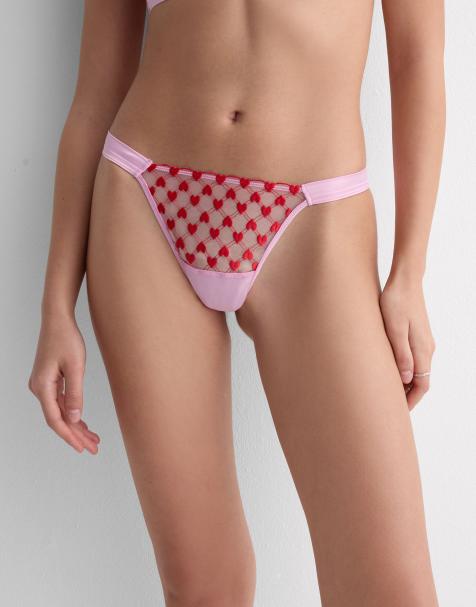 Intimissimi The love club thong with side straps in pink love true red - view 1