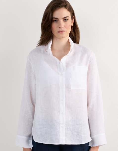Intimissimi The pure linen plain-weave linen shirt in white - view 1