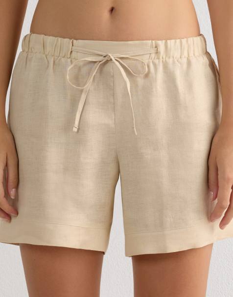 Intimissimi The pure linen plain-weave linen shorts in beige rope - view 1