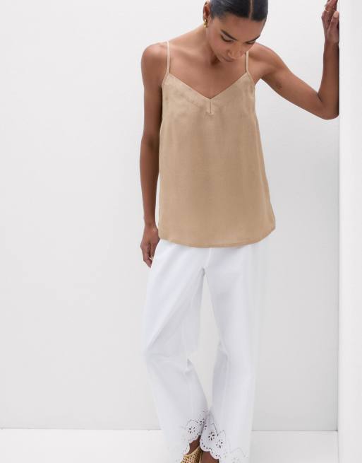 Intimissimi The pure linen plain-weave linen top in beige sabbia, 4 of 4