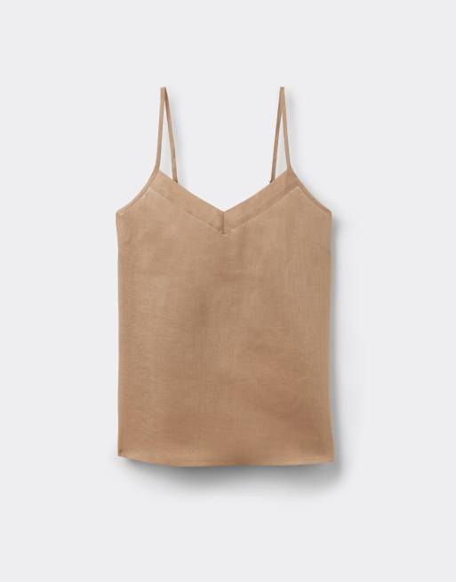 Intimissimi The pure linen plain-weave linen top in beige sabbia, 5 of 7