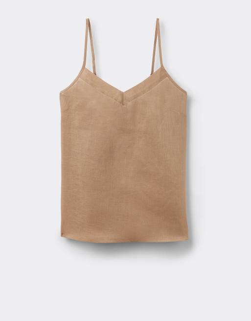 Intimissimi The pure linen plain-weave linen top in beige sabbia, 6 of 7