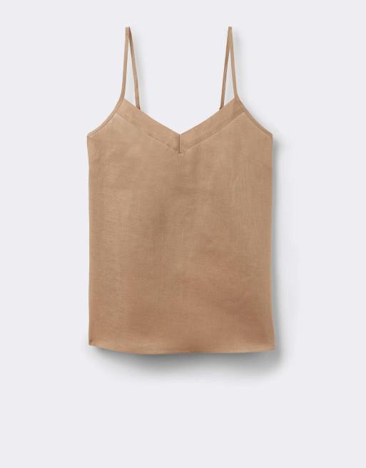 Intimissimi The pure linen plain-weave linen top in beige sabbia, 7 of 7