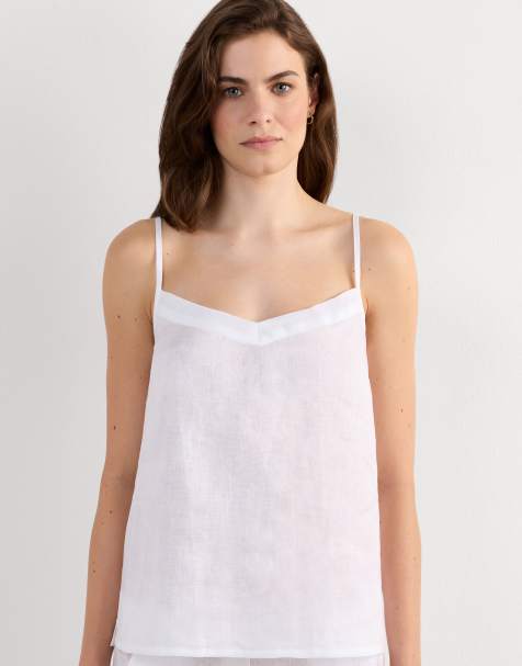 Intimissimi The pure linen plain-weave linen top in white - view 1