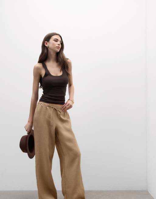 Intimissimi The pure linen trousers in beige sabbia, 4 of 4