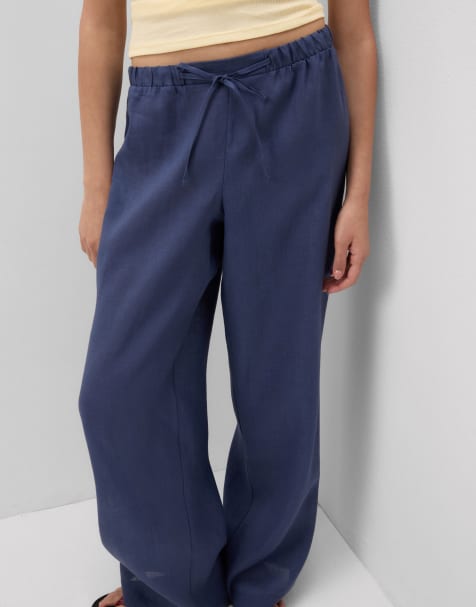 Intimissimi The pure linen trousers in denim blue - view 1