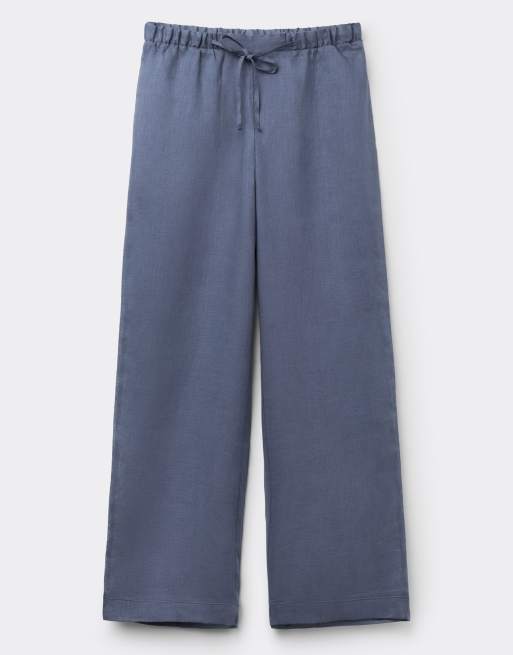 Intimissimi The pure linen trousers in denim blue, 5 of 6
