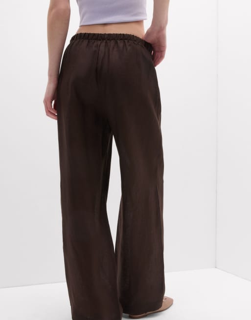 Intimissimi The pure linen trousers in moka brown, 2 of 6