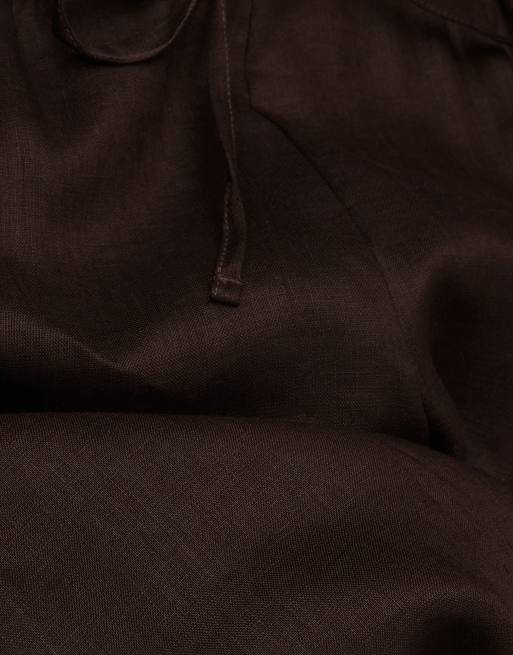 Intimissimi The pure linen trousers in moka brown, 6 of 6