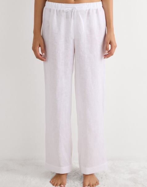 Intimissimi The pure linen trousers in white
