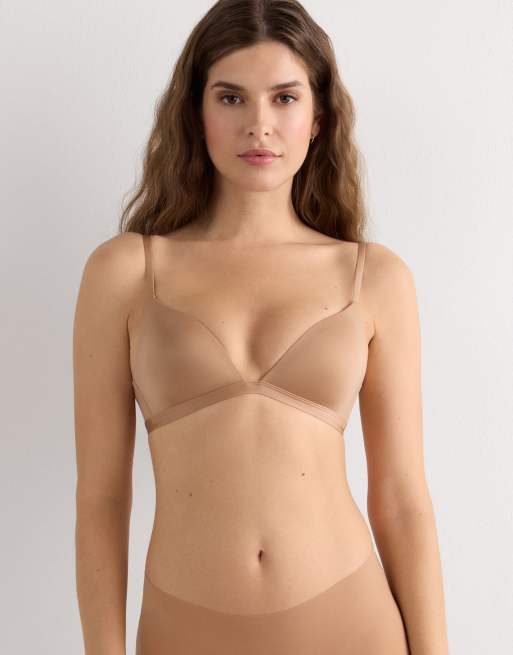 Intimissimi Tiziana  microfibre triangle bra in brown cappuccino