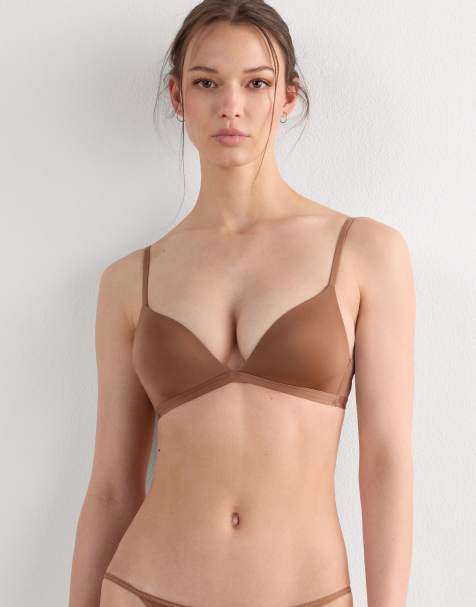 Intimissimi Tiziana  microfibre triangle bra in caramel dark beige - view 1