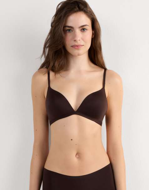 Intimissimi Tiziana  microfibre triangle bra in mocha brown