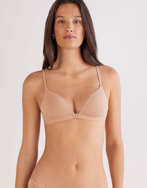 Intimissimi Tiziana ultralight cotton triangle bra in honey soft beige