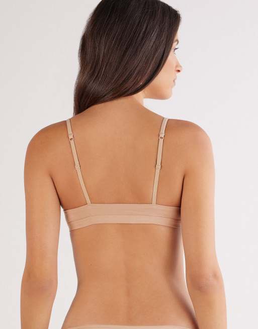Intimissimi Tiziana ultralight cotton triangle bra in honey soft beige, 2 of 4