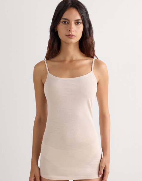 Intimissimi Ultrafresh cotton vest top in cream ivory