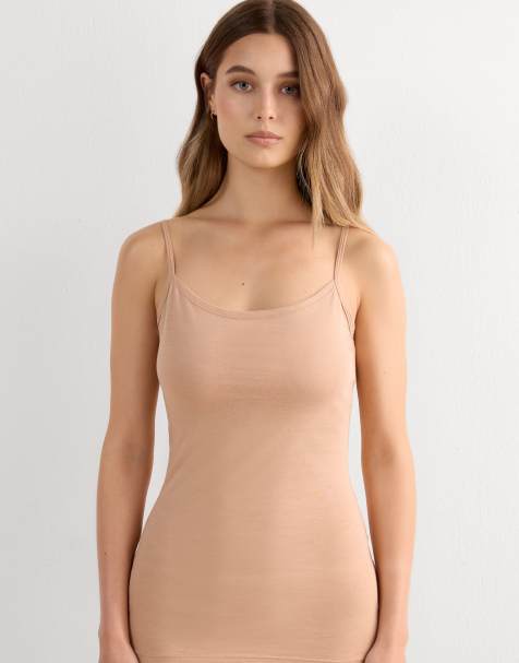 Intimissimi Ultrafresh cotton vest top in honey soft beige - view 1