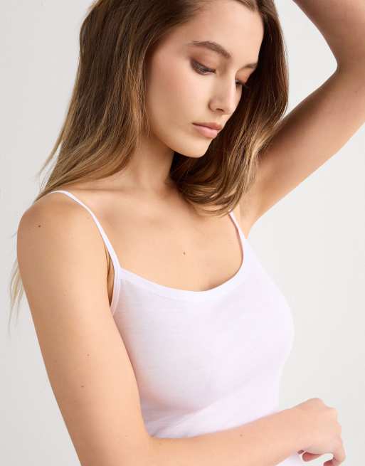 Intimissimi Ultrafresh cotton vest top in white, 3 of 7