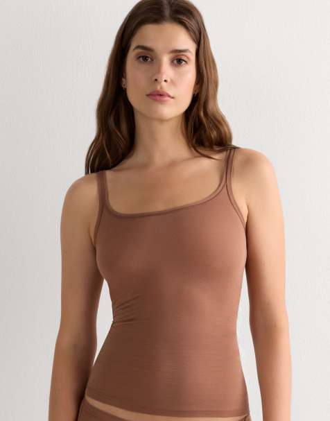 Intimissimi Ultralight cotton top in caramel dark beige - view 1