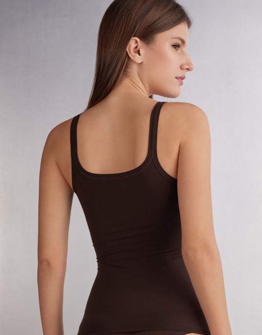 Intimissimi Ultralight cotton top in mocha brown, 2 of 4