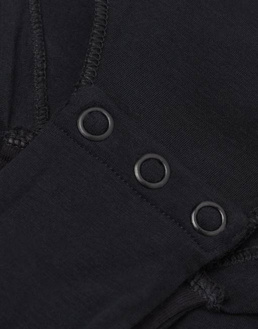 Intimissimi Ultralight cotton vest body in black, 6 of 6