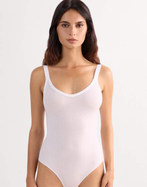 Intimissimi Ultralight cotton vest body in white - view 1