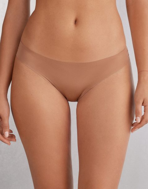 Intimissimi Ultralight microfibre brazilian knickers in brown cappuccino - view 1