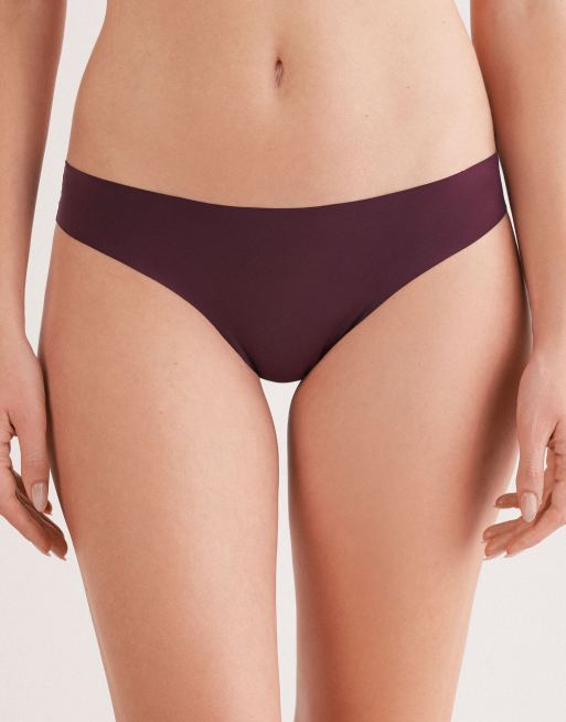 Intimissimi Ultralight microfibre brazilian knickers in dark burgundy